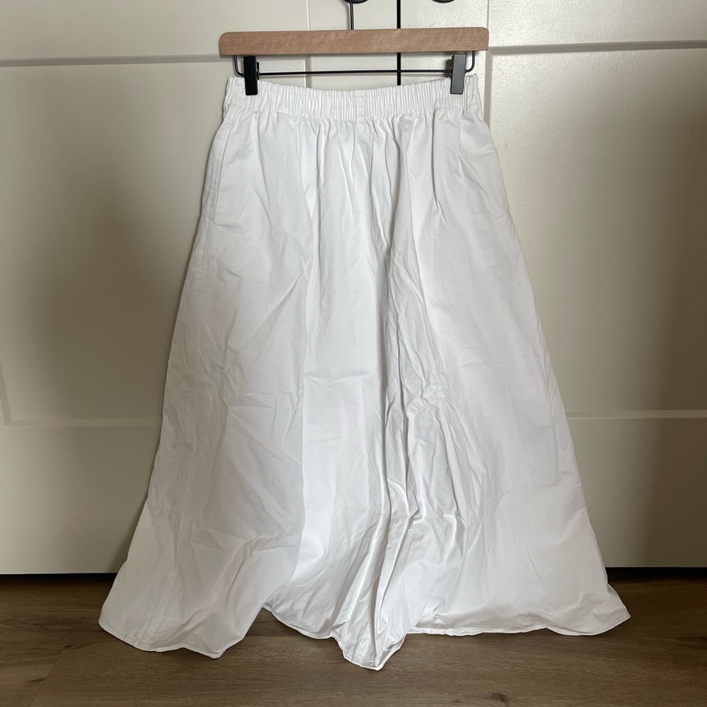 Zara White A-Line Maxi Skirt